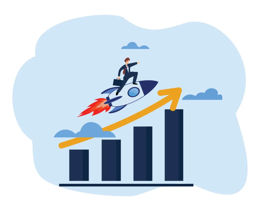 business-growth-investment-profit-increase-growing-business-businessman-on-rocket-vector